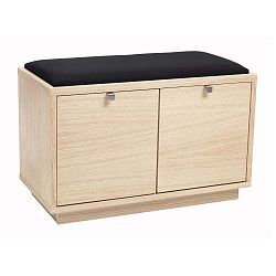 Světlá lavice s úložným prostorem a s černým sedákem Rowico Confetti, šířka 70 cm