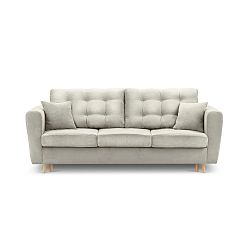 Světle béžová rozkládací pohovka s úložným boxem Kooko Home Highlife