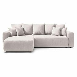 Světle béžová rozkládací rohová oboustranná pohovka Bobochic Paris Elvi