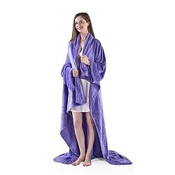 Světle fialová televizní deka z mikrovlákna DecoKing Lazy, 200 x 170 cm