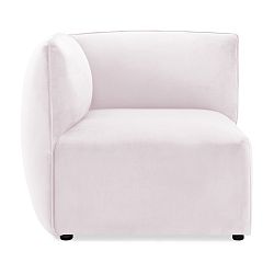 Světle fialový levý rohový modul pohovky Vivonita Velvet Cube
