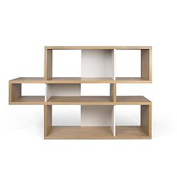 Světle hnědá knihovna s bílými detaily TemaHome London Small, 156 x 100 cm