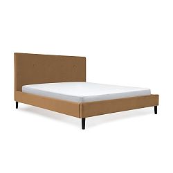 Světle hnědá postel s černými nohami Vivonita Kent, 140 x 200 cm