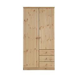 Světle hnědá šatní skříň z borovicového dřeva Steens Ribe, 202 x 100,8 cm