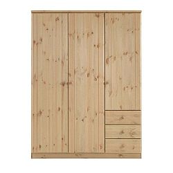 Světle hnědá šatní skříň z borovicového dřeva Steens Ribe, 202 x 150,5 cm