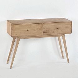 Světle hnědý konzolový stolek z lakovaného dřeva borovice Thai Natura Helper, 120 x 86 cm