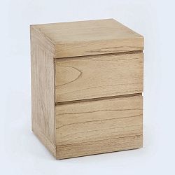 Světle hnědý noční stolek Thai Natura Sleepyhead, 50 x 50 cm