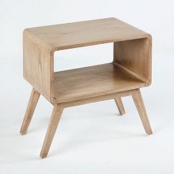 Světle hnědý noční stolek z lakovaného dřeva Thai Natura, 50 x 51 cm