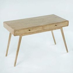Světle hnědý pracovní stůl z lakovaného dřeva borovice Thai Natura Student, 120 x 76 cm