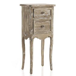 Světle hnědý příruční stolek se 2 zásuvkami Geese Antique