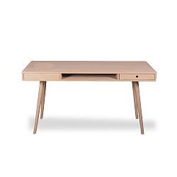 Světle hnědý psací stůl WOOD AND VISION Classic, 140 x 49 cm