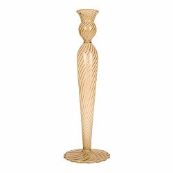 Světle hnědý skleněný svícen PT LIVING Swirl, výška 26,5 cm