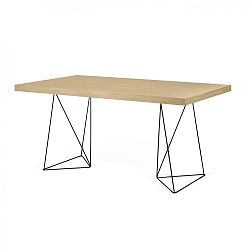 Světle hnědý stůl s černým podnožím TemaHome Trestles, 180 cm