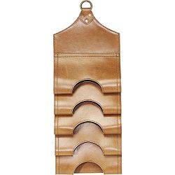 Světle hnědý závěsný držák na lahve z pravé bůvolí kůže Kare Design Bottle Rack