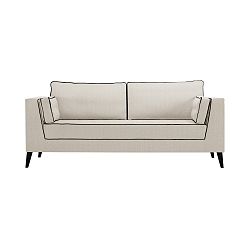 Světle krémová trojmístná pohovka s detaily v černé barvě Stella Cadente Maison Atalaia Cream