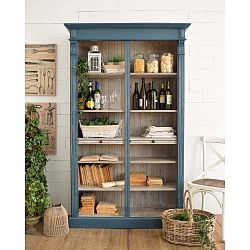 Světle modrá knihovna z borovicového dřeva Orchidea Milano Portofino, výška 198 cm