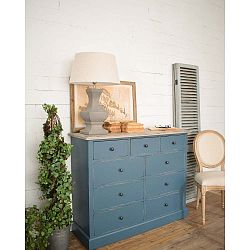 Světle modrá komoda z borovicového dřeva Orchidea Milano Portofino, výška 97 cm