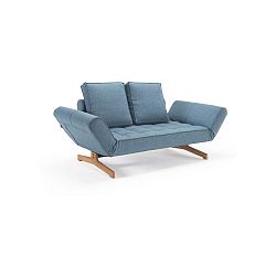 Světle modrá polohovatelná lenoška Innovation Ghia Wood Mixed Dance Light Blue