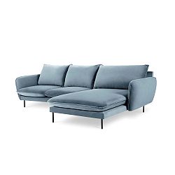 Světlé modrá rohová pohovka Cosmopolitan Design Vienna, pravý roh