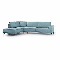 Světle modrá rohová pohovka Softnord Copenhagen, levý roh