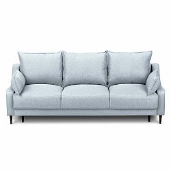 Světle modrá rozkládací pohovka s úložným prostorem Mazzini Sofas Ancolie, 215 cm