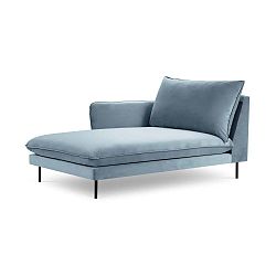 Světlé modrá sametová lenoška Cosmopolitan Design Vienna, levý roh