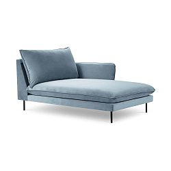 Světlé modrá sametová lenoška Cosmopolitan Design Vienna, pravý roh