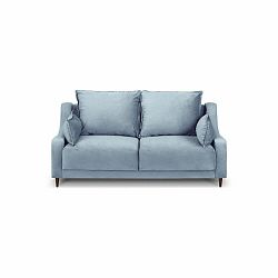 Světle modrá sametová pohovka Mazzini Sofas Freesia, 150 cm
