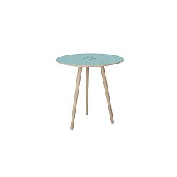 Světle modrý odkládací stolek WOOD AND VISION Handy, ⌀ 50 cm