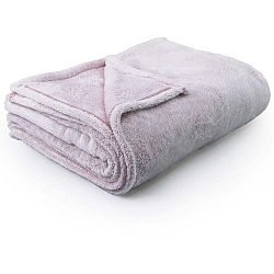 Světle růžová deka z mikrovlákna DecoKing Fluff Powderpink, 220 x 240 cm