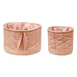 Světle růžové látkové dětské úložné boxy v sadě 2 ks ø 30x20 cm Bambie Vintage Nude – Lorena Canals