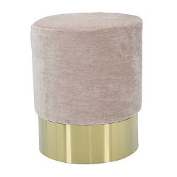 Světle růžový s podstavcem ve zlaté barvě puf Mauro Ferretti Goldy