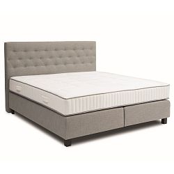 Světle šedá boxspring postel Revor Venezia, 180 x 200 cm