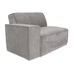 Světle šedá krajní část modulární pohovky s pravou područkou Zuiver James