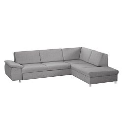 Světle šedá pohovka Florenzzi Savasta s lenoškou na pravé straně