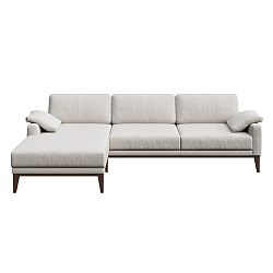 Světle šedá pohovka s lenoškou na levé straně MESONICA Musso