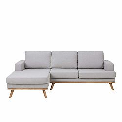 Světle šedá rohová pohovka Actona Norwich, levý roh