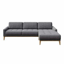 Světle šedá rohová pohovka MESONICA Musso Tufted, pravý roh