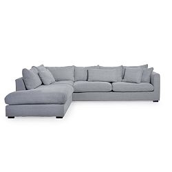 Světle šedá rohová pohovka s lenoškou na levé straně  Softnord Comfy