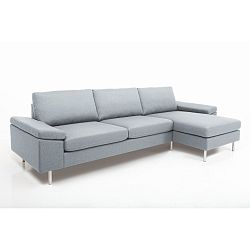 Světle šedá rohová pohovka s lenoškou na pravé straně Vivonita Nathan