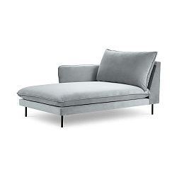 Světle šedá sametová lenoška Cosmopolitan Design Vienna, levý roh