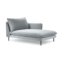 Světle šedá sametová lenoška Cosmopolitan Design Vienna, pravý roh