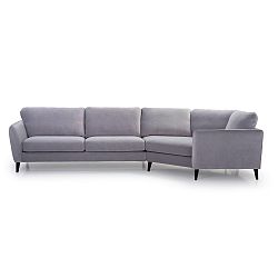 Světle šedá třímístná rohová pohovka SoftNord Bridge, pravý roh