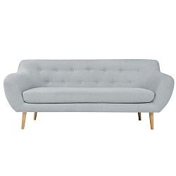 Světle šedá trojmístná pohovka se světlými nohami Mazzini Sofas Sicile