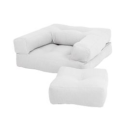 Světle šedé dětské rozkládací křesílko s taburetkou Karup Mini Cube