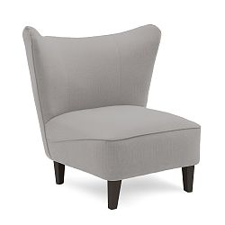 Světle šedé křeslo s černými nohami Vivonita Sandy