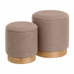 Světle šedý taburet z textilie bouclé – Casa Selección