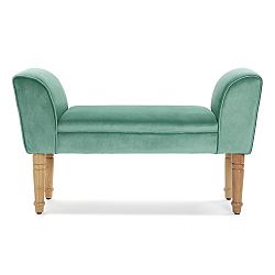 Světle tyrkysová čalouněná lavice se sametovým potahem Versa Aquamarina