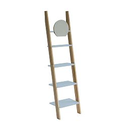 Světle tyrkysová opěrná police se zrcadlem Ragaba Ashme Ladder