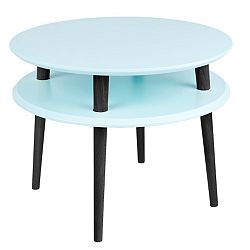 Světle tyrkysový konferenční stolek s černými nohami Ragaba UFO, Ø 57 cm